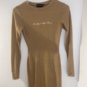 Mini dress pretty little thing nude